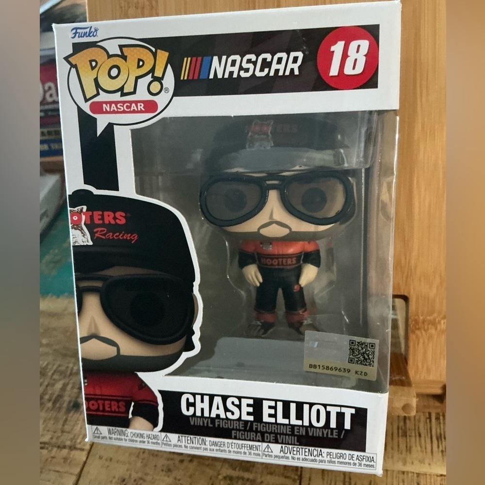 Funko Pop Chase Elliott in Black and Orange Racing Gear